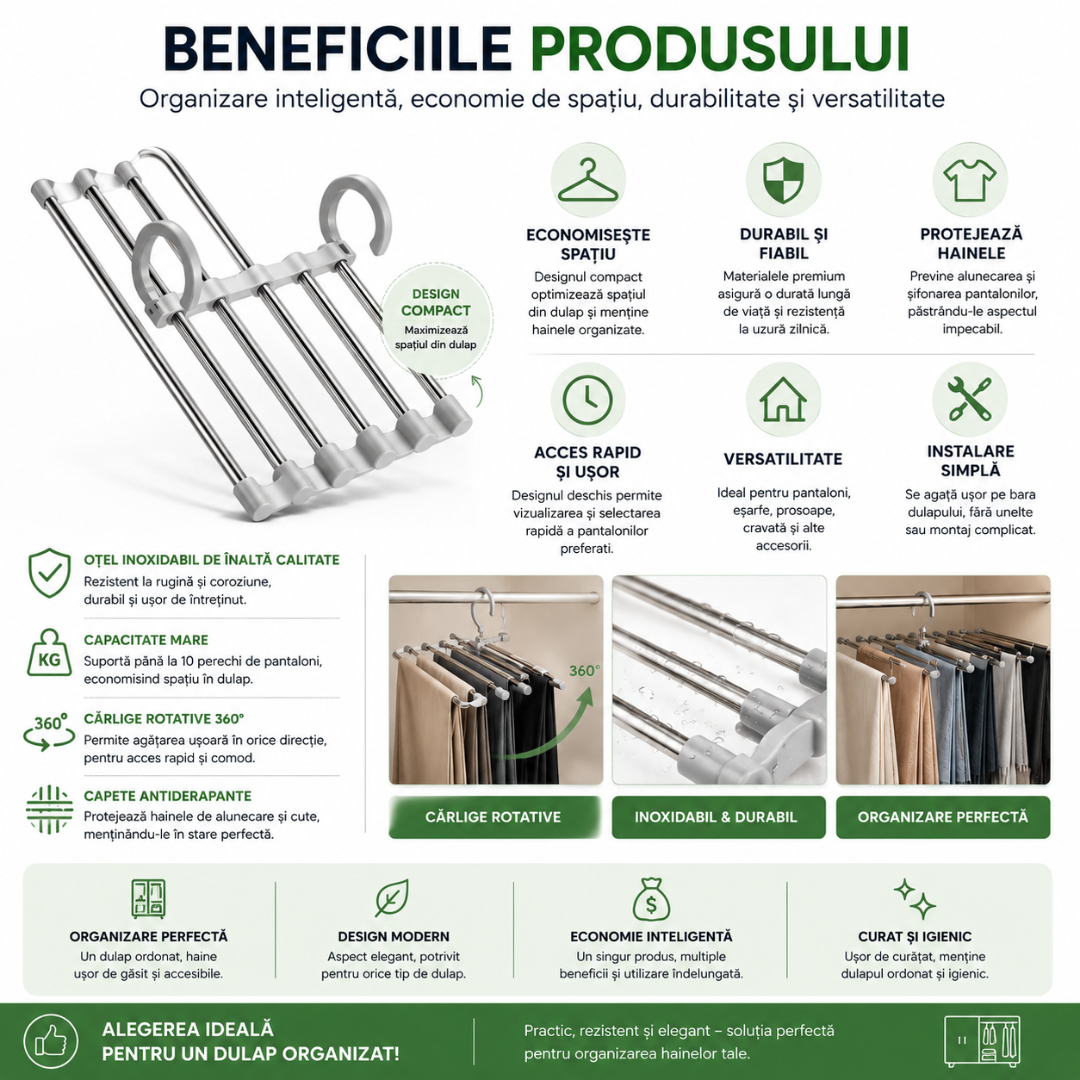 Organizator Multifuncțional pentru Dulap