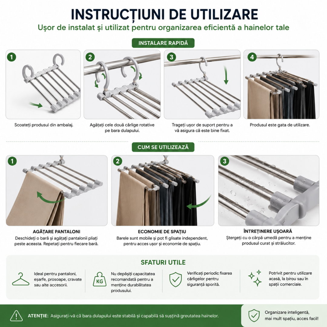 Organizator Multifuncțional pentru Dulap