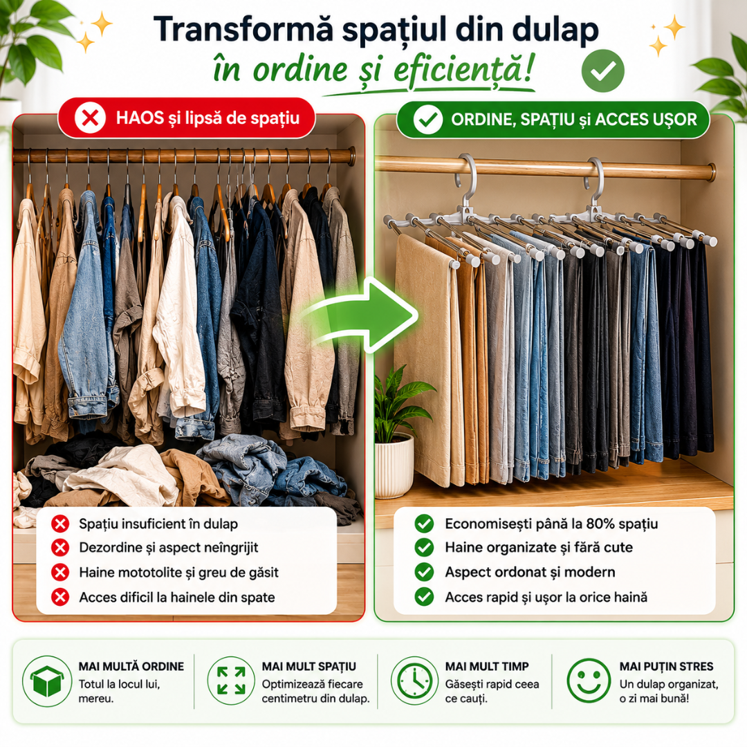 Organizator Multifuncțional pentru Dulap