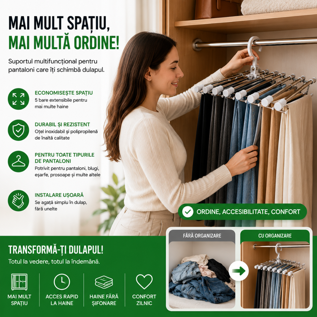 Organizator Multifuncțional pentru Dulap